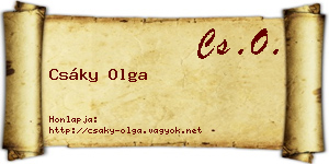 Csáky Olga névjegykártya