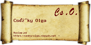 Csáky Olga névjegykártya