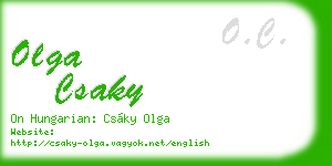 olga csaky business card